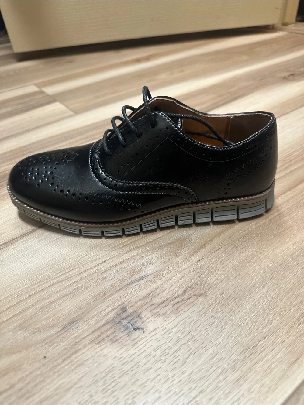 Deer Stags Kids Ace Wingtip Oxford Dress Shoes - Black Youth Size 4.5 M New
